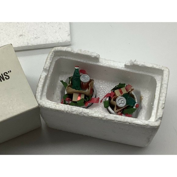 Department 56 The Original Snow Village Christmas Trash Cans NIB - Picture 8 of 9